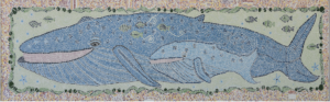 Mural of a blue whale